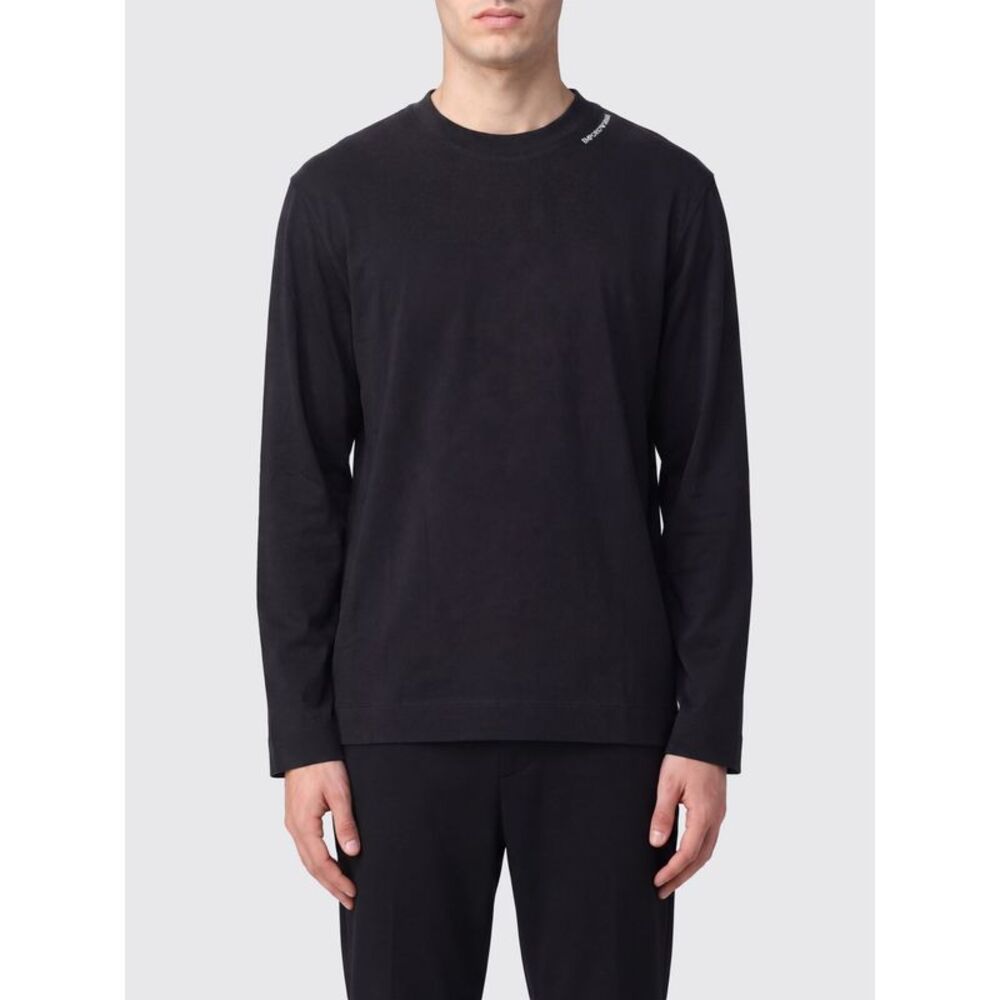 Emporio Armani Men Long-Sleeved Modal And Silk T-Shirt Emporio Armani